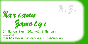 mariann zamolyi business card